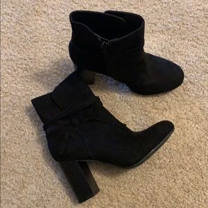 Faux Suede Side Zip Boots